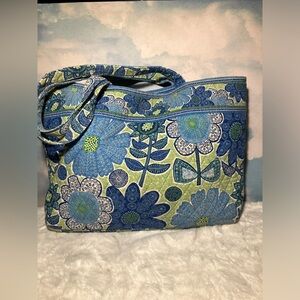 Vera Bradley Floral Tote Bag (Blue/Green)